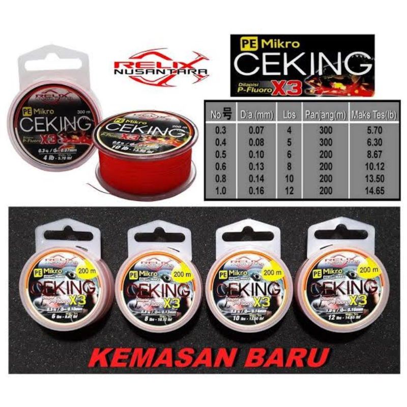 Senar PE Relix Ceking X3 150 Meter Merah(oren)