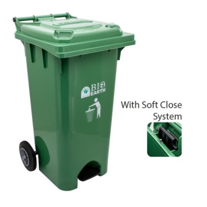 green leaf 2102 tempat sampah injak injek pedal roda 120 liter dustbin tong besar dustbin dust bin