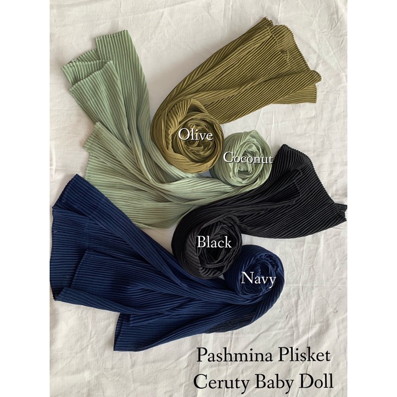 Pashmina Plisket Ceruty Baby Doll /Pleated Scraft