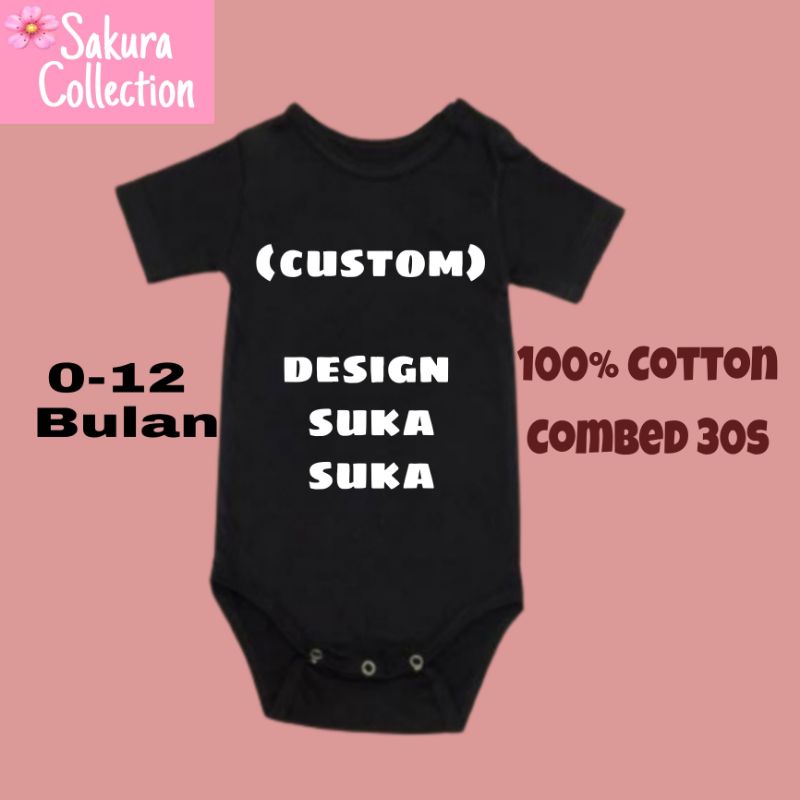 Kaos baju bayi Custom Nama Foto Jumper baby kids pendek kaus logo tee tulisan usia 0 1 2 3 4 5 6 7 8 9 10 11 12 bulan sampai umur 1 tahun adem jumpsuit babysuit romper bodysuit fashion little kids anak kecil BEST SELLER pria wanita unisex MURAH