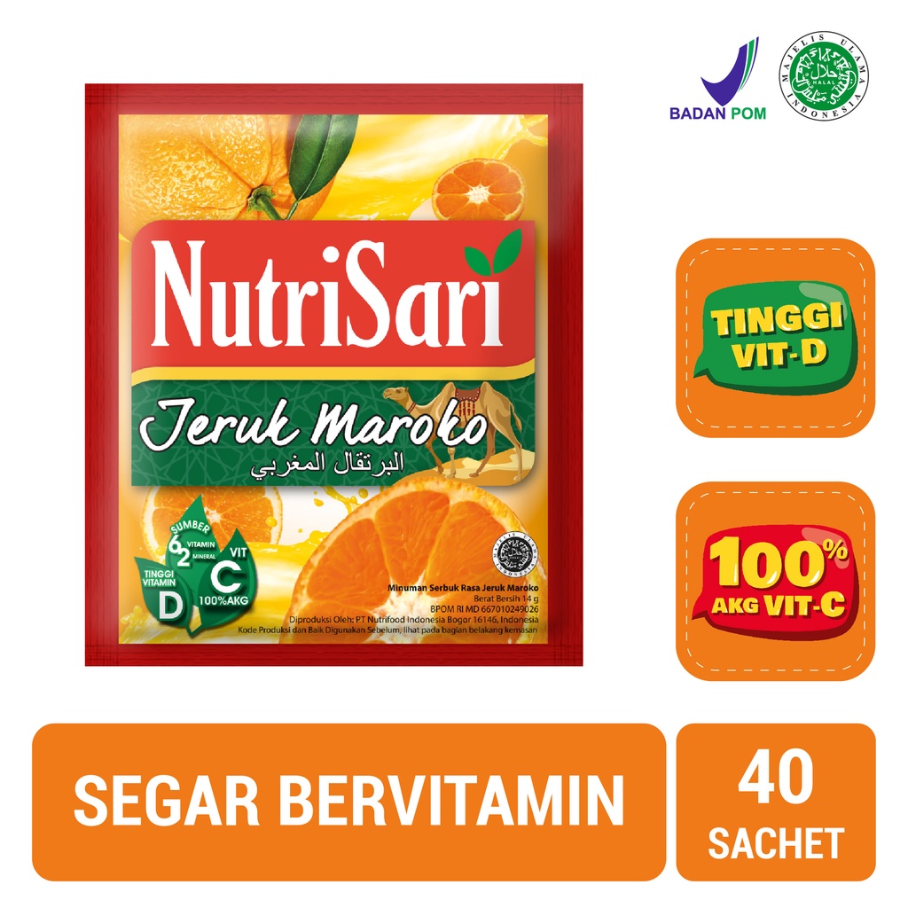 

NutriSari Jeruk Maroko 40 sachet - Minuman Buah Vitamin C