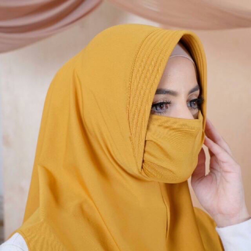 JILBAB/HIJAB/BERGO/KERUDUNG MASKER PET (L)/NIQOB INSTAN-1