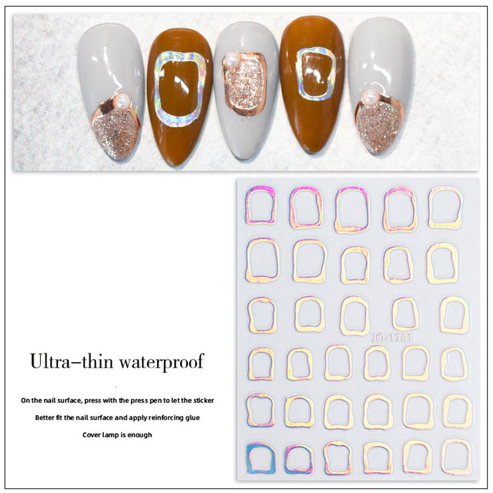 AUGUSTINA Agustina Stiker Kuku Fashion Pola Sapi Smiley Self Adhesive Nail Art Dekorasi