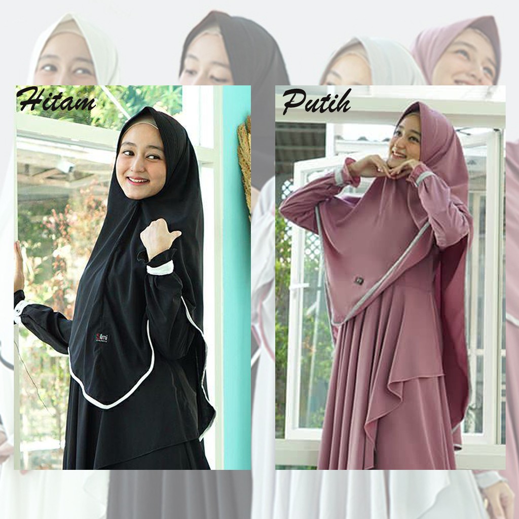 Farhana Dress Pink Set Khimar Gamis Syar'i