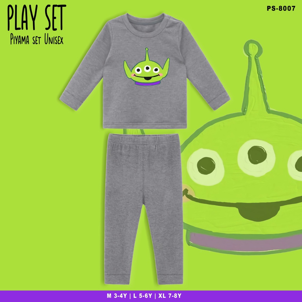 PLAYSET PAJAMAS ANAK BERGAMBAR ALLIEN / BAJU TIDUR ANAK SET / TERMURAH