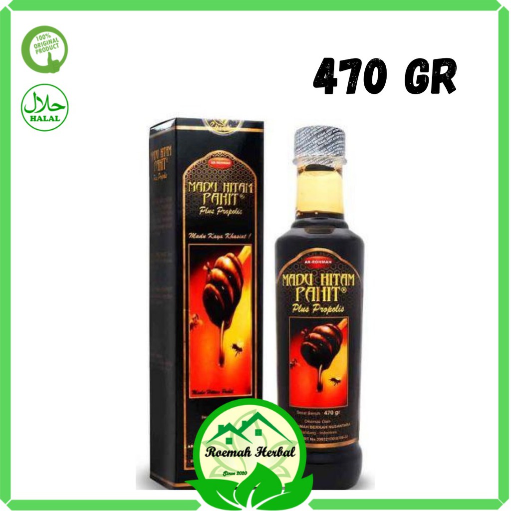 

Madu hitam pahit / madu hitam ar-rohmah / madu pahit arrohmah / madu hitam / madu hitam pahit plus propolis / original 470 gr