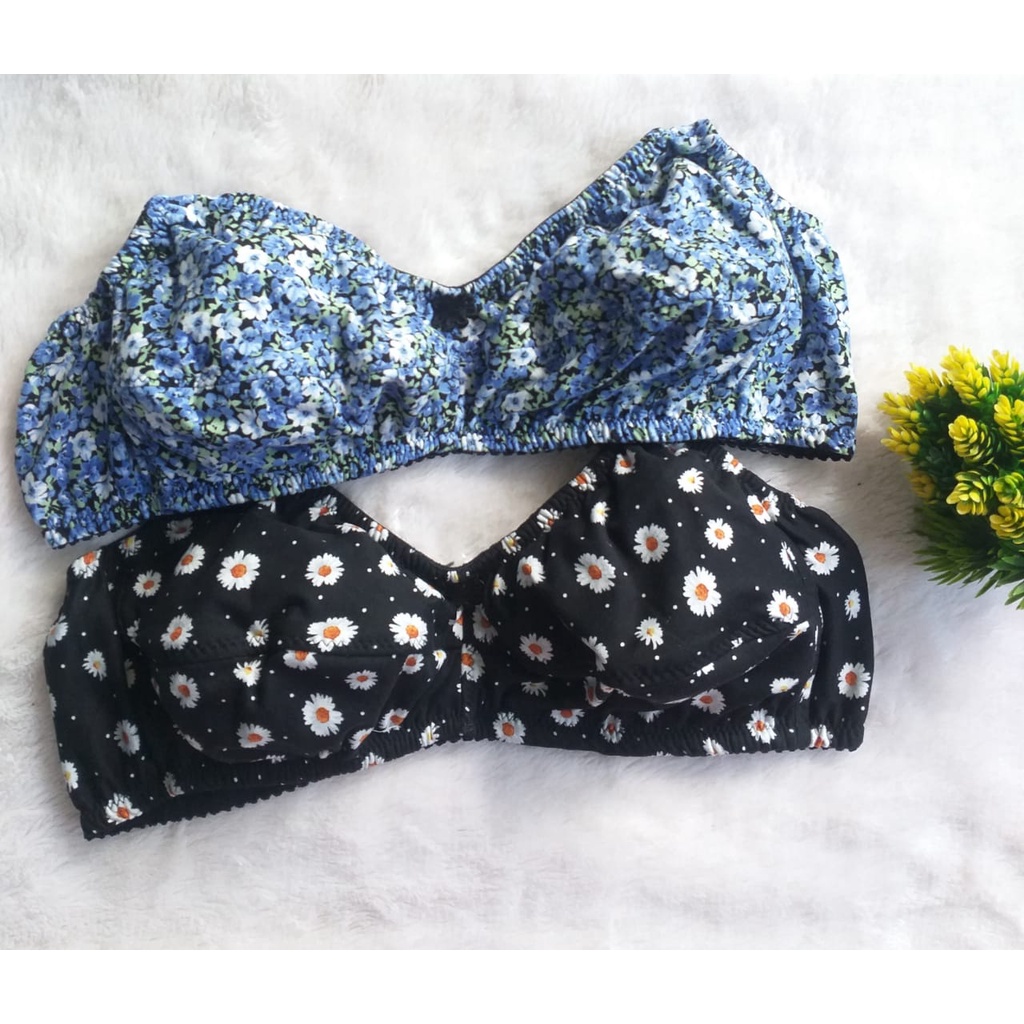 Bra Wanita Jumbo Sexy Tanpa Kawat Tanpa Busa Bahan Kaos Tebal Ukuran 32 Sampai 44