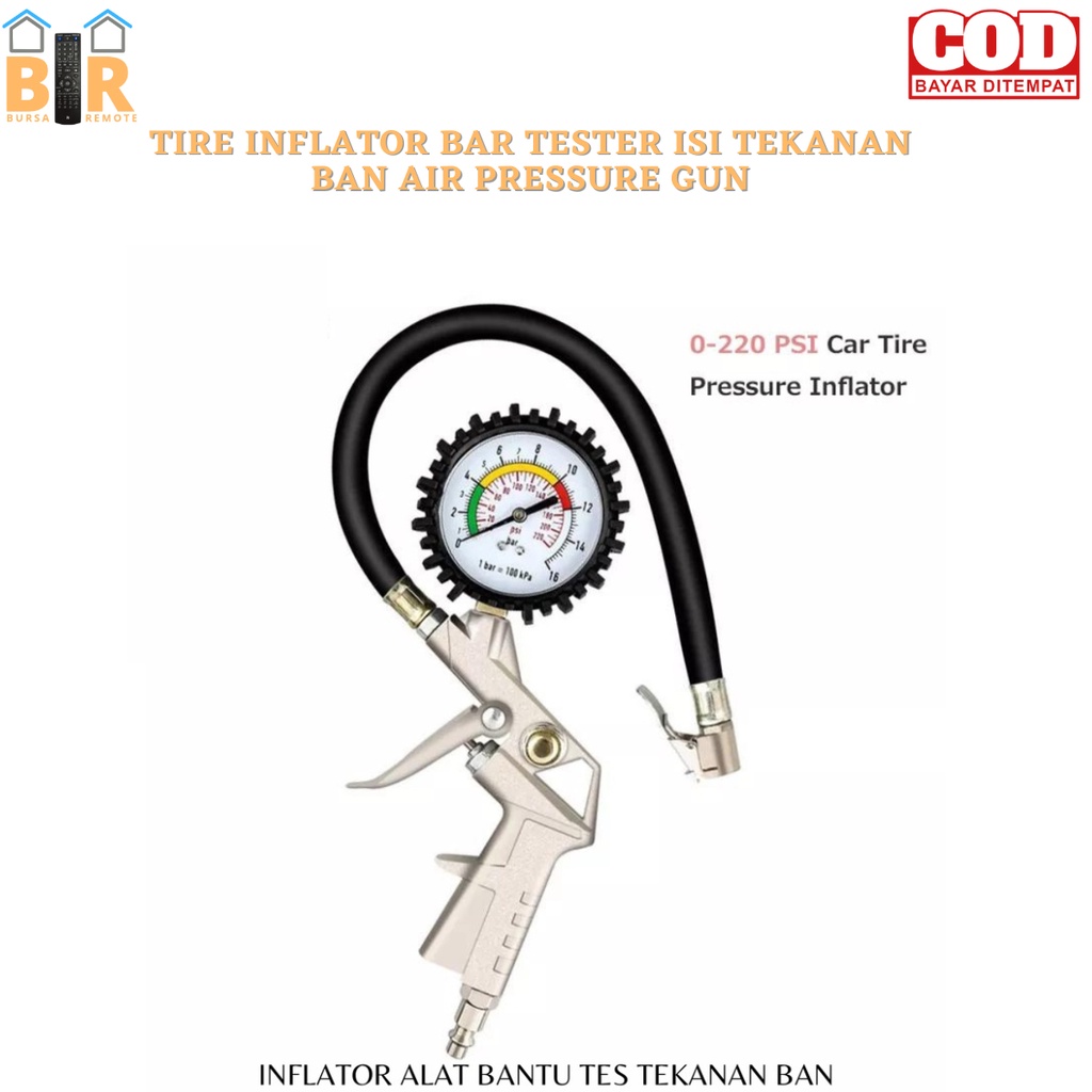 TESTER ISI TEKANAN BAN AIR PRESSURE GUN TIRE INFLATOR BAR