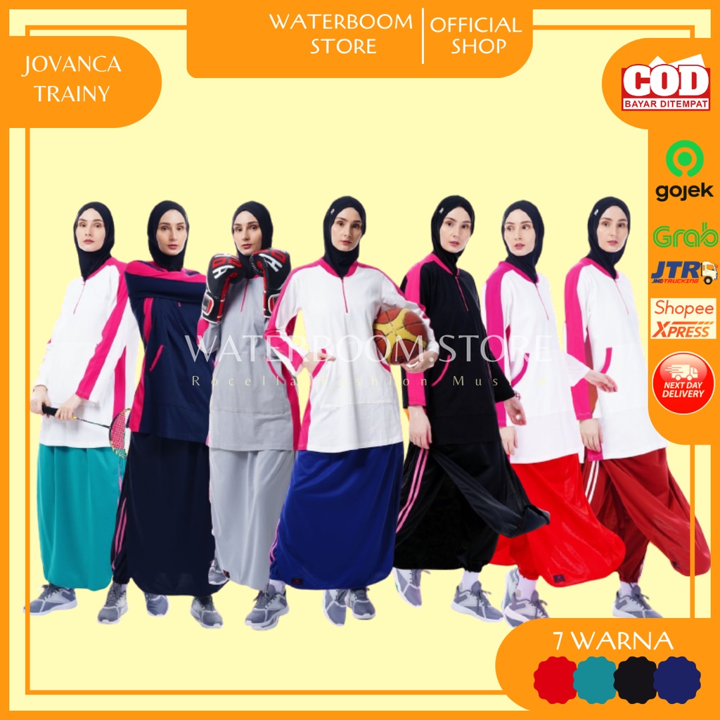 Rocella Kaos Jovanca & Rok Celana Trainy - SERAGAM OLAHRAGA WANITA HIJAB MUSLIMAH | BAJU SEPEDA WANI