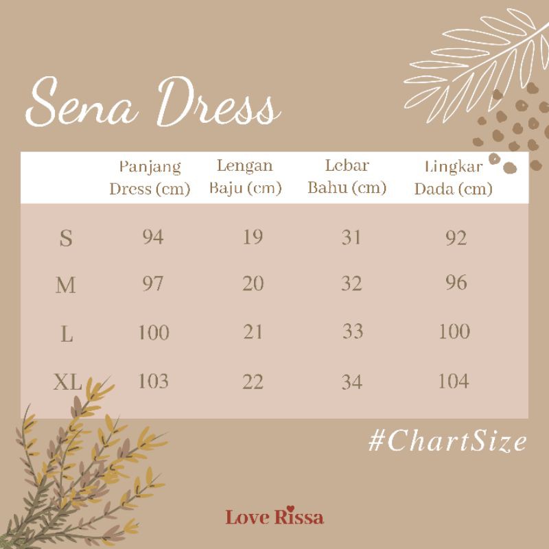 SENA Dress Korea Babydoll Dress Bumil Friendly Terusan Big Size Kasual Daily Love Rissa