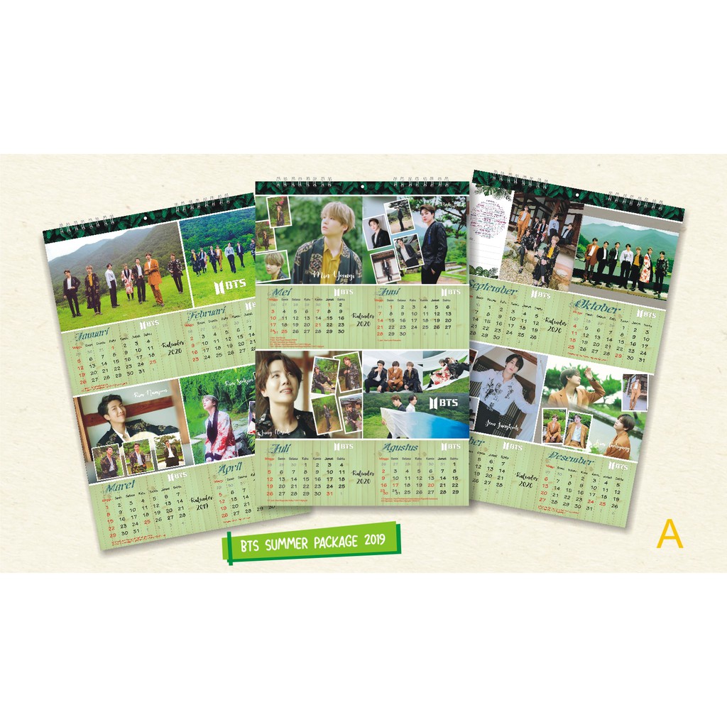 kalender dinding 2020 / kalender bts / kalender exo / bts season greeting / bts answer / exo tempo