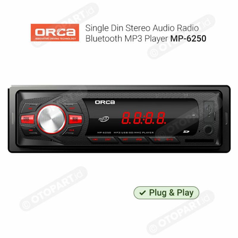 single din Bluetooth Orca MP- 6250