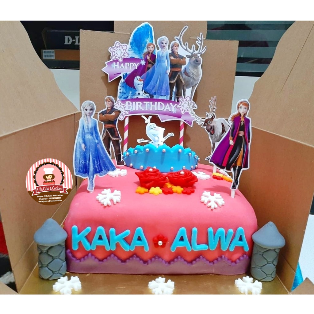 Frozen 2 Topper Cake Birthday / Kue Ulang Tahun / Hiasan Kue / Elsa Anna