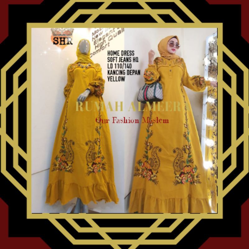 32.FASHION MUSLIM 2022 SHR HOME DRESS SOFT JEANS  ✔BAJU GAMIS BUSANA MUSLIM LEBARAN MURAH VIDEO ORIG