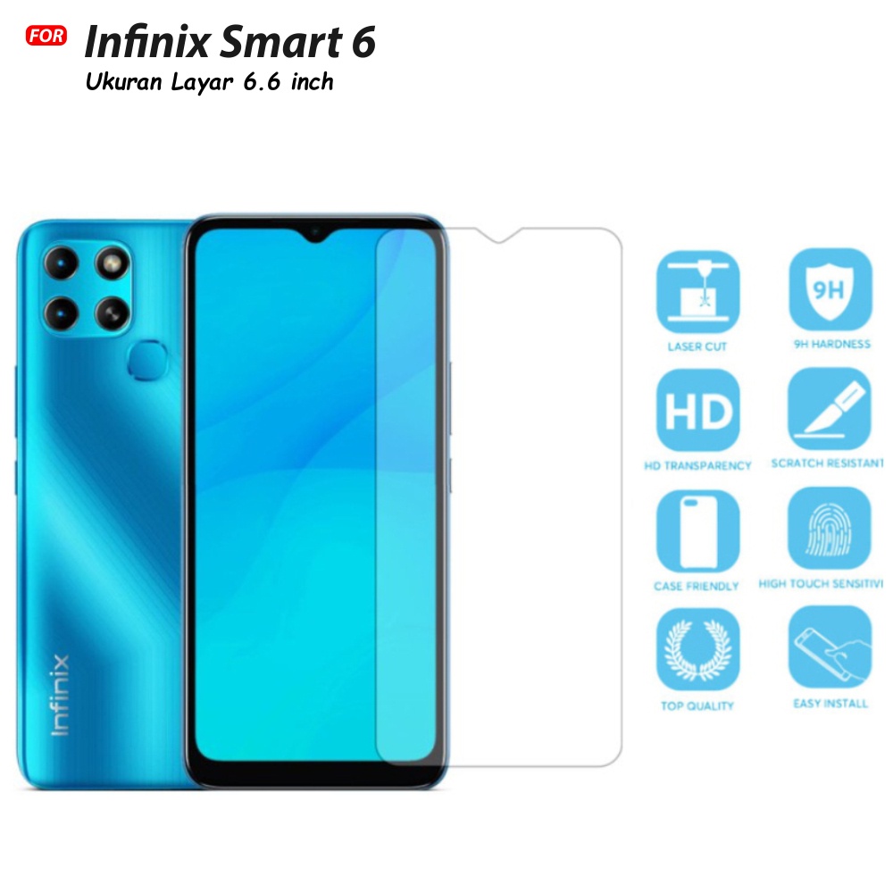 Tempered Glass Infinix Smart 6 6 HD - Anti Gores Kaca Premium Quality