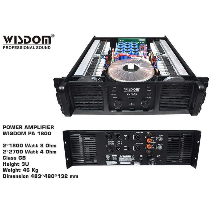 Power Amplifier Wisdom PA1800 PA 1800 original Garansi Resmi