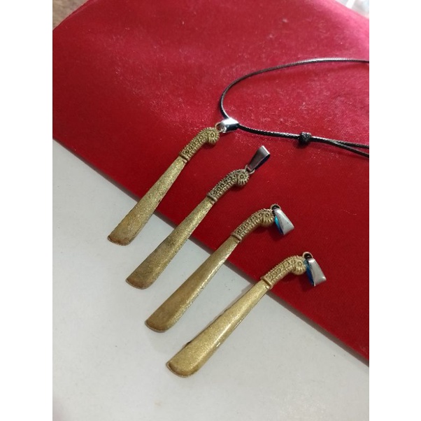 Kalung Tali Liontin Golok Bahan Kuningan