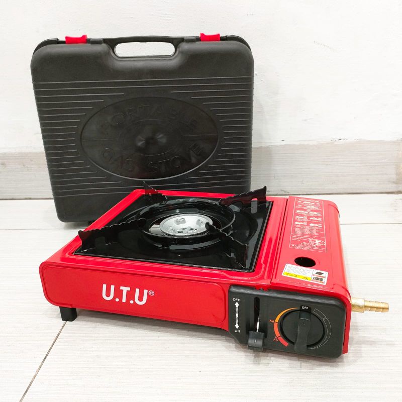 Kompor Gas Portable UTU 1 Tungku -  2in1 ( Gas Kaleng &amp; Gas Elpiji 3kg ) 2 Fungsi / Steamboat / Panggang / Sangwo