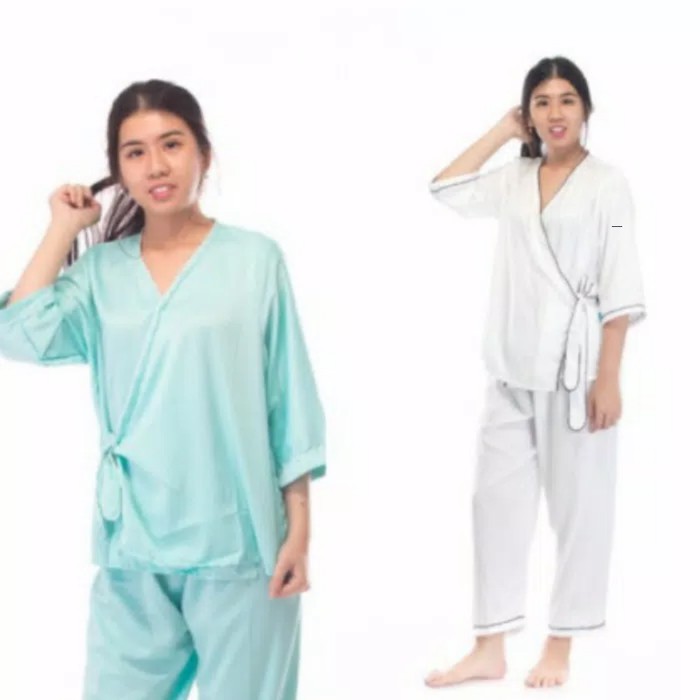 Piyama kimono lengan panjang satin