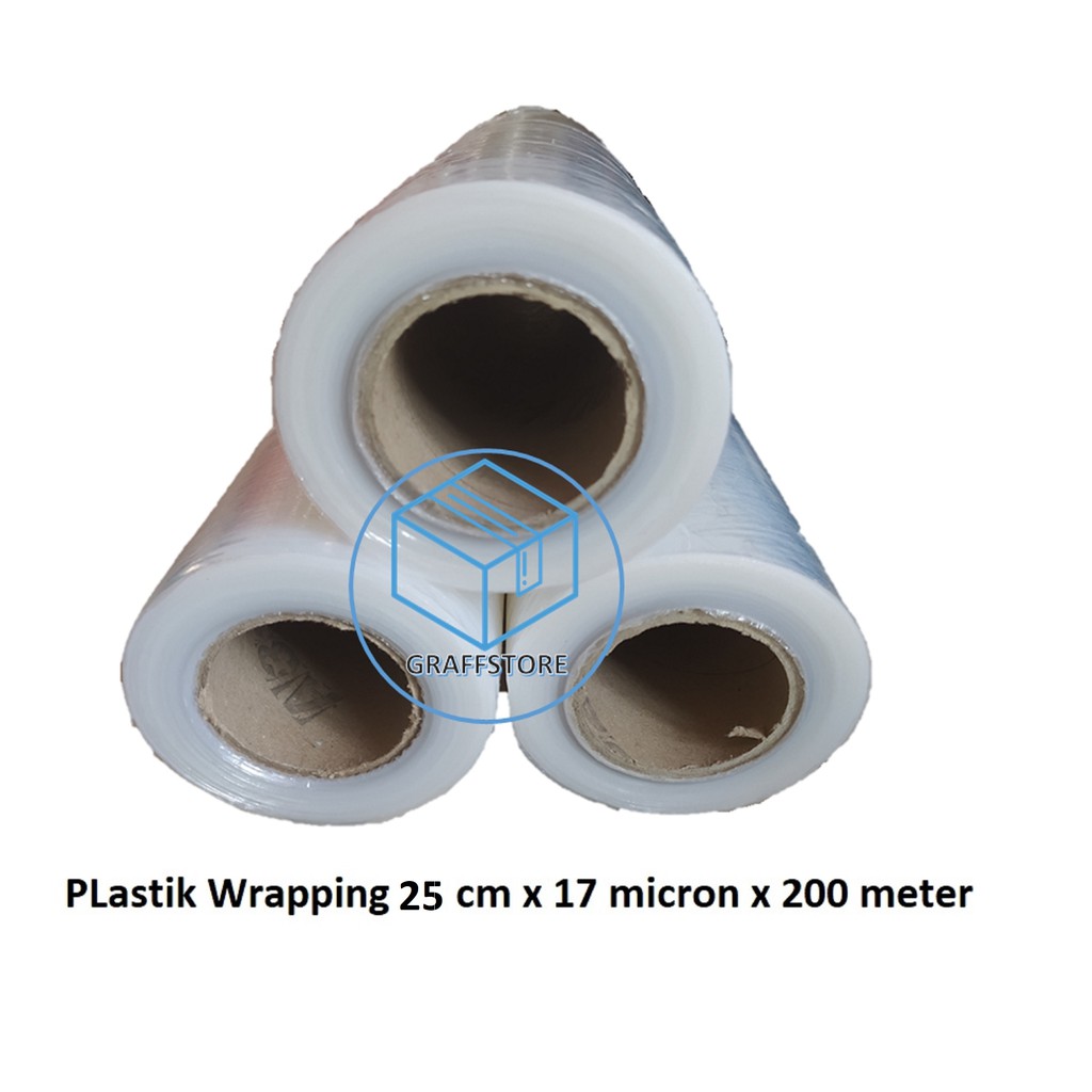 

RB Plastik Wrapping 25 cm x 17 Micron x 200 meter / Stretch Film Tebal transparan plastik wrap