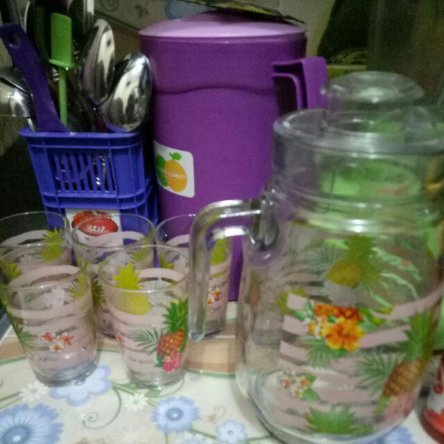 Drink Set Kaca Lazetta/drink Set Kaca/teko Teh/teko Gelas Unik/drink Set Lazetta