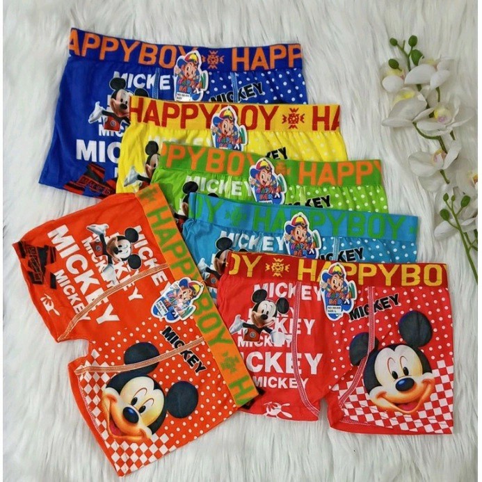 Celana Dalam boxer anak Laki-laki Karakter HAPPY BABY - HAPPY BOY - M-L-XL harga per 6 pcs