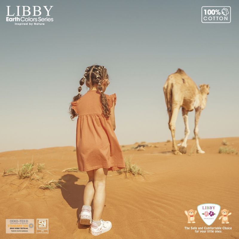 Libby earth NARA DRESS anak polos usia 9bulan - 6tahun/ dress bayi Libby terbaru/ dress anak Libby Nara / Nara Libby dress