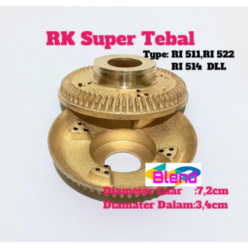 Burner SUPER TEBAL Model Rinnai Kecil 7 cm Kompor Gas/Kepala Kuningan