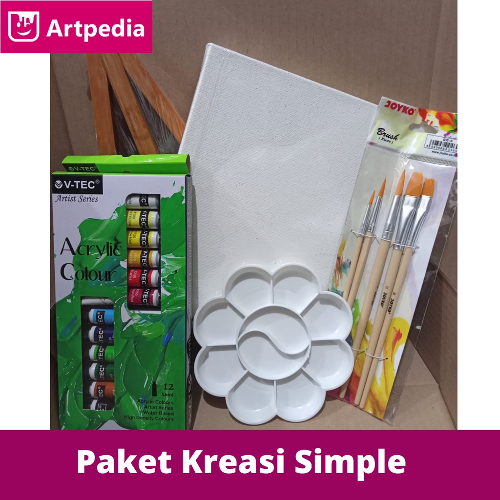 

Hampers Paket Kreasi Simple - Paket Melukis - Set Kanvas Lukis - Painting Kit