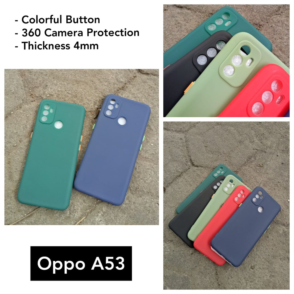 Candy Case Oppo A53 A33 2020 Macaron Colorful Button + 360 Camera Protection Super Hits
