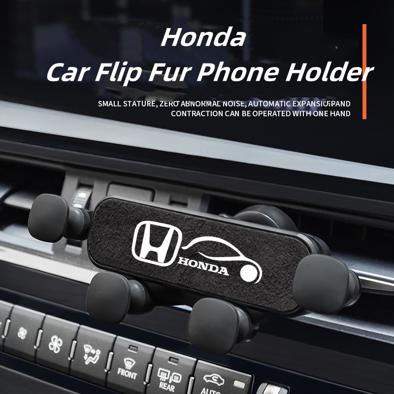 Holder Handphone Model Flip Bahan Bulu Italia Untuk Mobil Honda Civic CRV BRV City Accord