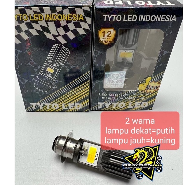 LAMPU DEPAN UTAMA LED TYTO 2 SISI AC DC / BOHLAM LED DEPAN TYTO ORIGINAL PUTIH DAN KUNING