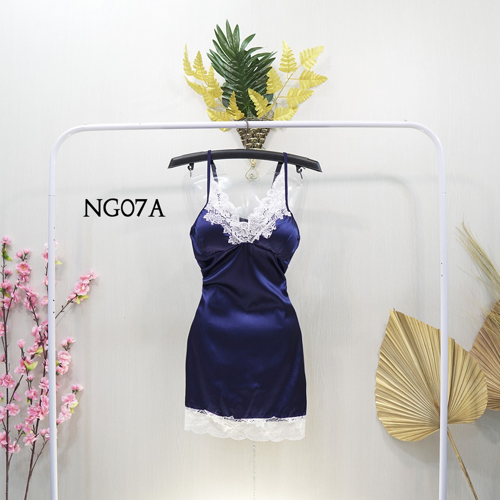 [PALING MURAH] SLEEPWEAR NIGHTGOWN BAJU TIDUR WANITA SEKSI LACE NAVY NG07A