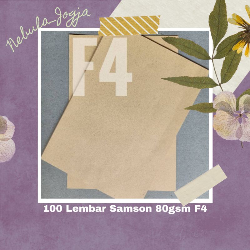 

100 Lembar Kertas Samson Coklat 80gsm Ukuran F4 Kertas Packing Craft Wrapping Paper Kertas Roti
