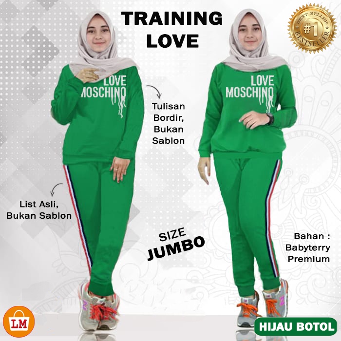 Setelan Olahraga Senam Training Wanita Love MSCH Terbaru,Terkini,Terlaris LMS 02656 02760 02864