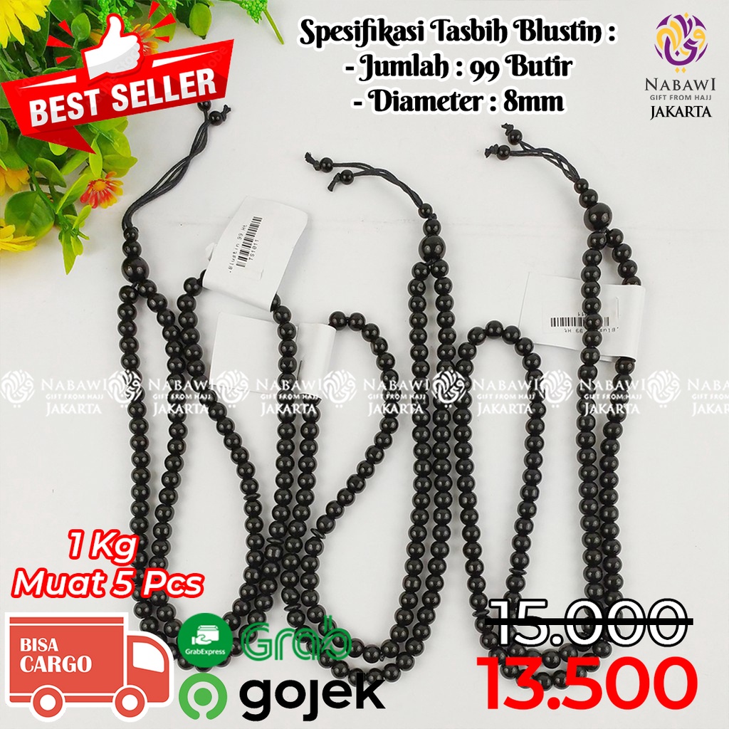 Jual Tasbih Blustin Hitam Dan Silver Butir Tasbih Batu Oleh Oleh Haji Dan Umroh Jakarta