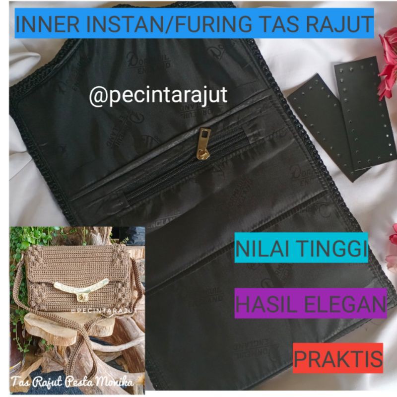 INNER TAS WANITA RAJUT DALEMAN FURING TAS RAJUT MACRAM TALIKUR