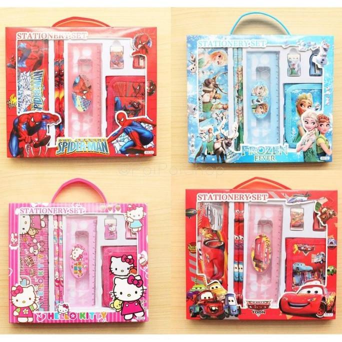 

Paket Set Alat Tulis Anak Sekolah Motif Karakter Kartun Box 7in1 High