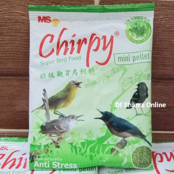 CHIRPY MINI PELET SEAWEED VOER HIJAU PAKAN BURUNG PLECI CIBLEK PRENJAK GELATIK TLEDEKAN SIKATAN