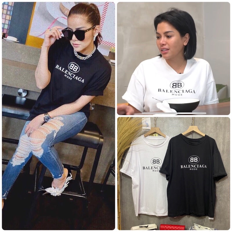 KAOS BALENCIAGA LOGO BB / Balen Tshirt Oversize