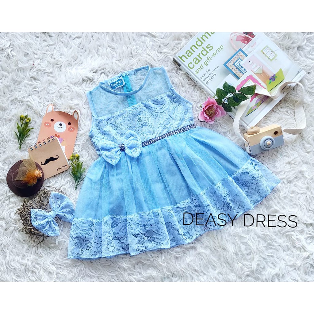DEASY DRESS KID'S USIA DEWASA S-XL WARNA BIRU FROZEN (Ready Stok)