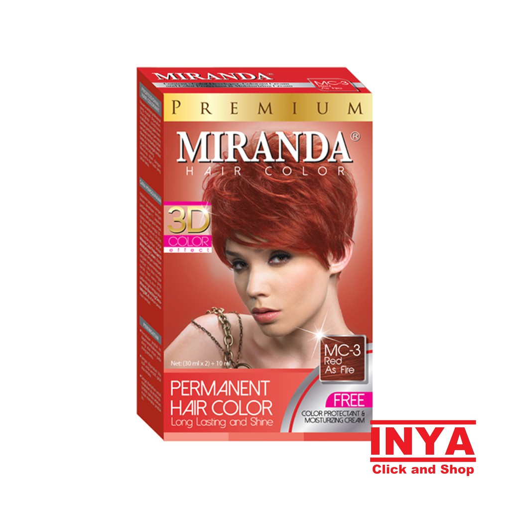 MIRANDA MC-3 RED AS FIRE - Semir Rambut (30mlx2)+10ml - Pewarna Rambut