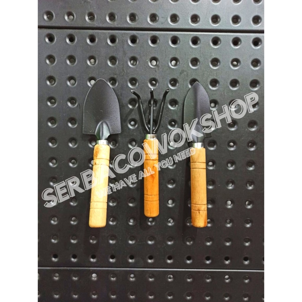 Garden Tool 3 Pcs Gg Kayu / Alat Kebun Skop Sekop Taman Garpu Cangkrang 18 cm Termurah Berkualitas