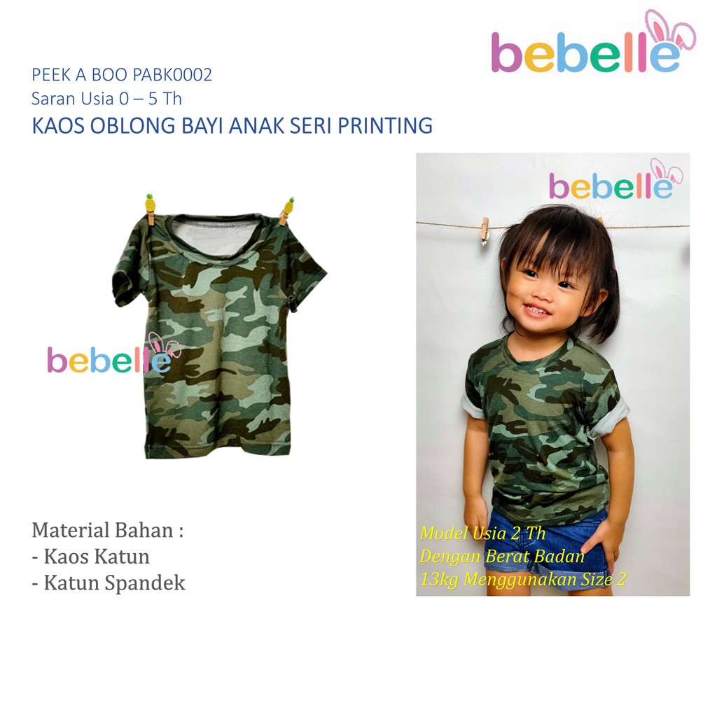 BEBELLE  PABK0002 KAOS OBLONG BAYI ANAK SERI PRINTING - BELLA SHOP