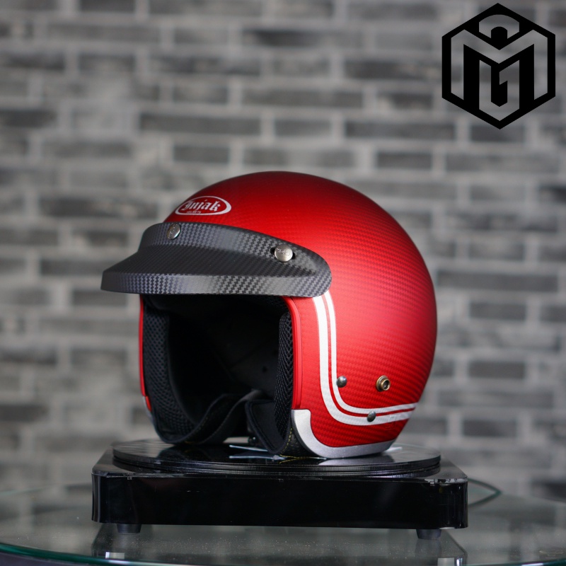 HELM BOGO INJAK CARBON LIST CHROME SNI