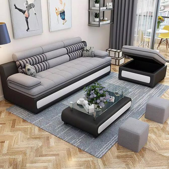 Sofa L Shape/ Sofa Mewah L Sudut/ Sofa Modern / Sofa Minimalis - Putih Dayanabasro