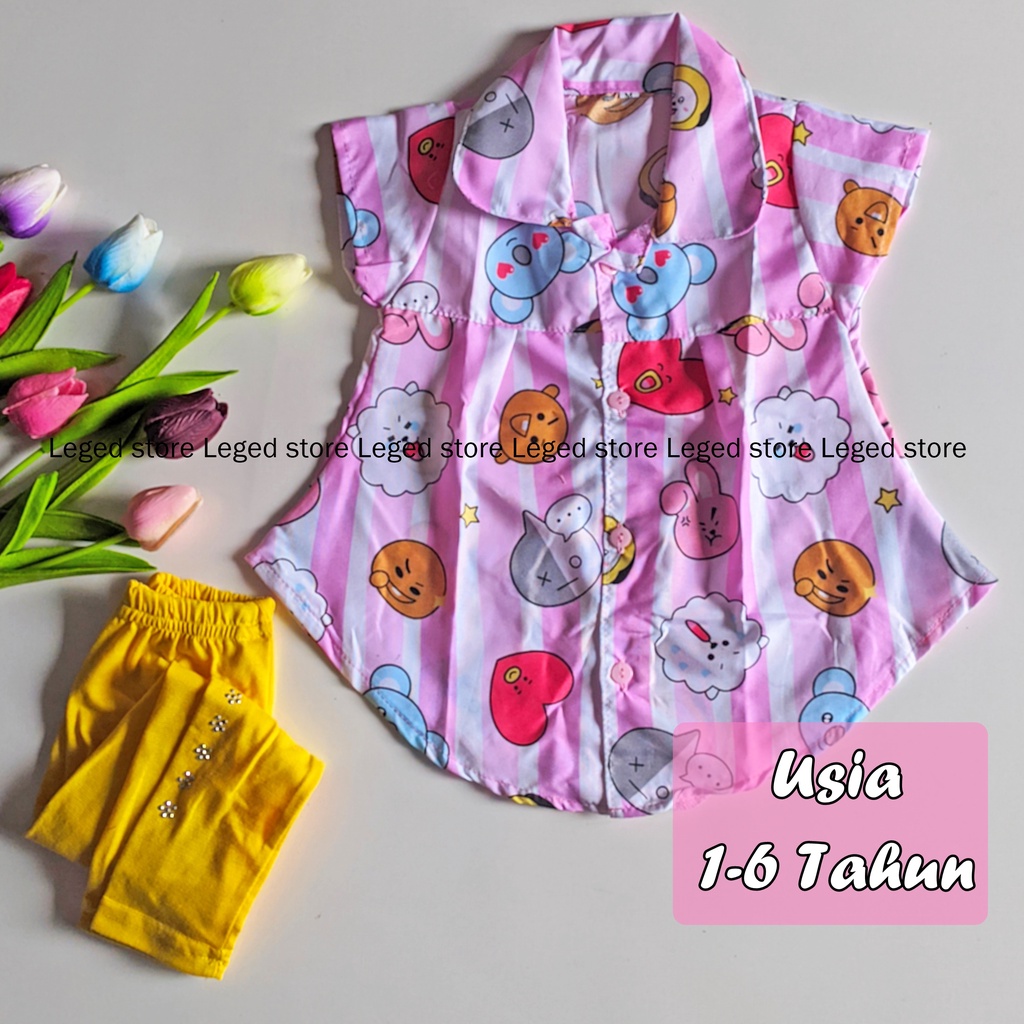 OneSet Anak - Setelan Legging/Baju anak Perempuan/Tunik/Baju Tidur Anak/dress Anak/SetCel Anak Usia 