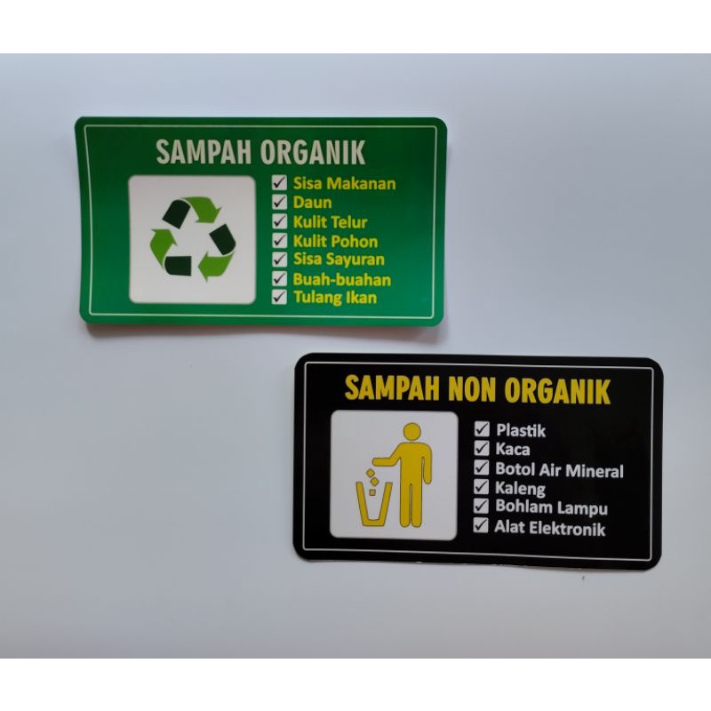 Stiker Sampah Organik dan Stiker Sampah Non Organik