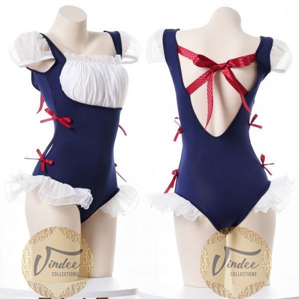 Baju Waitress Maid Pink Blue Tali Cosplay Jepang Sexy Lingerie JAV