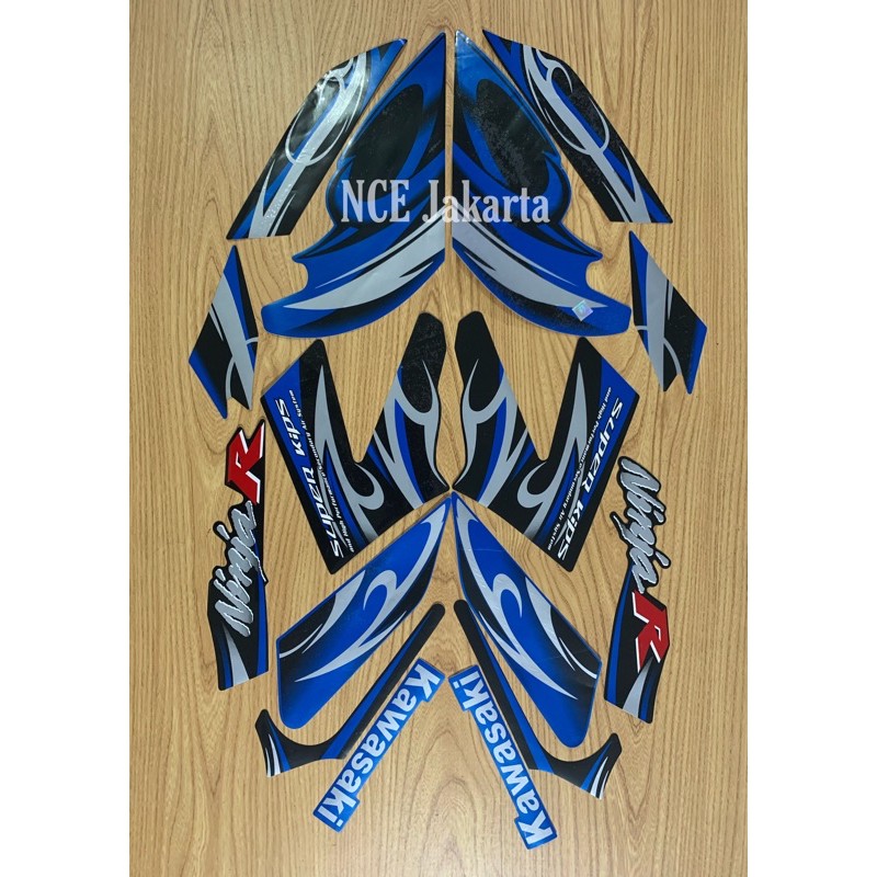 Stiker striping Ninja R 2012 Biru